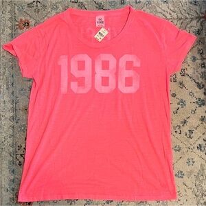NWT Victoria’s Secret Neon Pink 1986 Slub Relaxed Fit T-Shirt